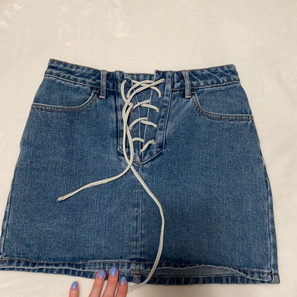 Mini denim skirt